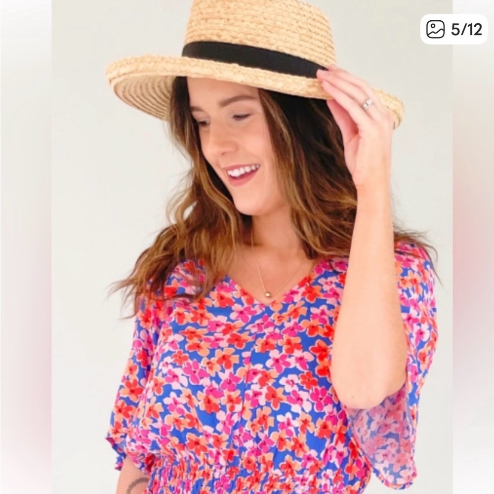 Skies Are Blue Floral Blouse - make an offer spring